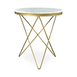 Photos - Dining Table Haley Marble Top Side Table IK-1001-18