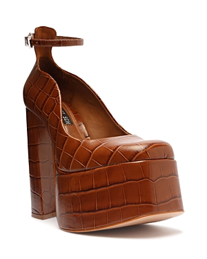 Size: 7B Schutz Women's Darlene Ankle Strap Platform High Heel Pumps