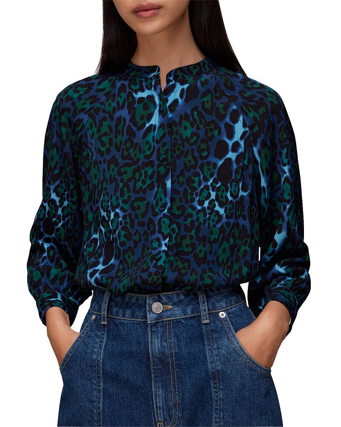 Whistles Night Cat Print Raglan Shirt Bloomingdale's