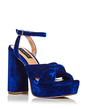 Aqua Women's Loryv Ankle Strap Platform High Heel Sandals - 100% Exclusive In Cobalt Velvet