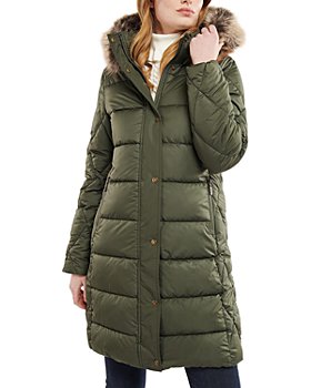 Bloomingdales Women Clothing Jackets Puffer Jackets Nelly Faux Fur Trim Hooded Puffer Coat 