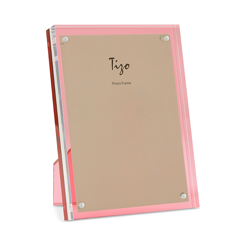Tizo Bolted Rectangular Picture Frame In Clear/pink