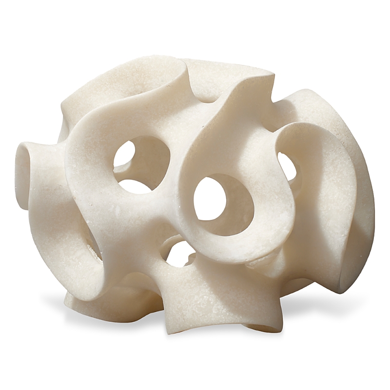 Jamie Young Ribbon Sphere In White Resin In White