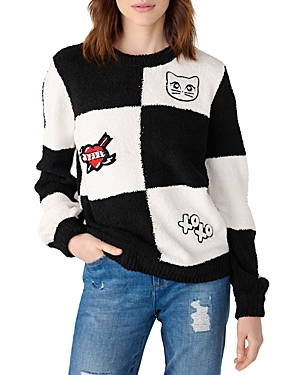 Karl Lagerfeld Paris Checkerboard Patch Sweater