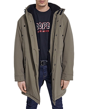 The Kooples Long Loose Parka In Green