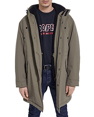 Shop The Kooples Long Loose Parka In Green