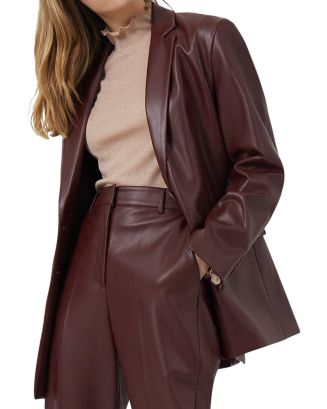 French Connection Crolenda Faux Leather Blazer 