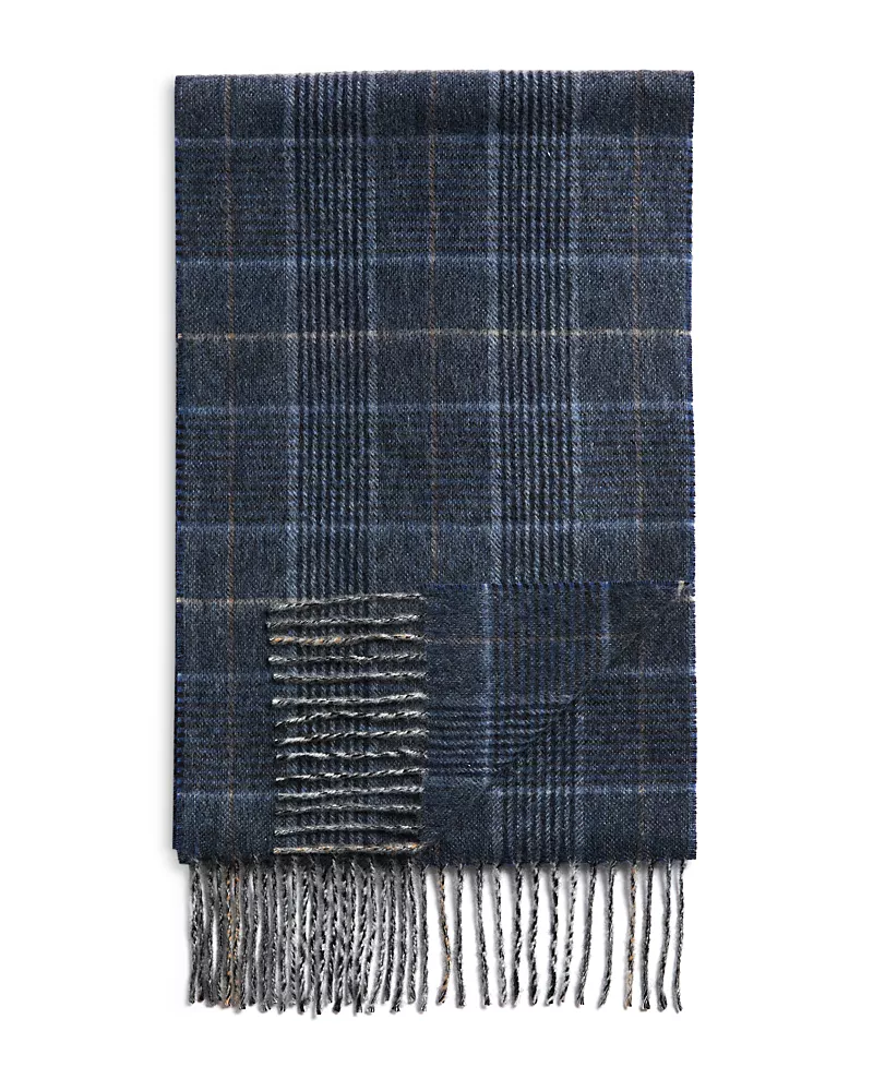 The Men's Store at Bloomingdale's Windowpane Glen Plaid Oversized Cashmere Scarf - Exclusive