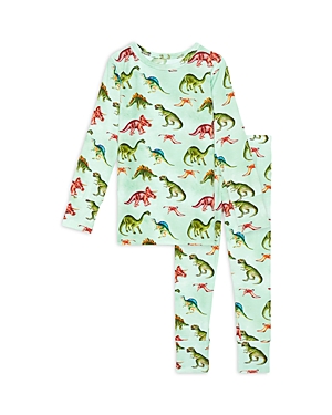 Posh Peanut Boys' Buddy Dinosaur Long Sleeved Basic Pajama Set - Baby, Little Kid In Green