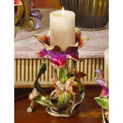 Jay Strongwater - Meredith Floral Pillar Candle Holder