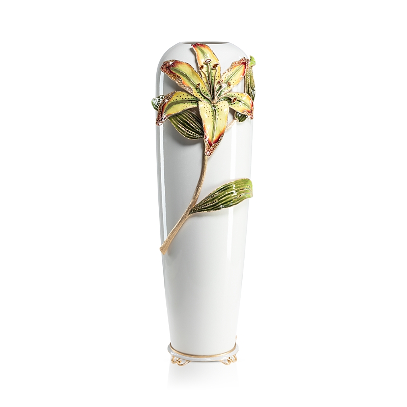 Jay Strongwater Lily Vase In White