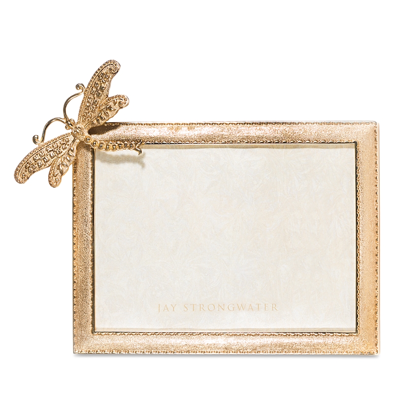 Jay Strongwater Tori Dragonfly Picture Frame, 5" X 7" In Gold