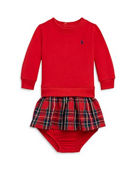 Ralph Lauren - Girls' Plaid Fleece Sweatshirt Dress & Bloomer - Baby