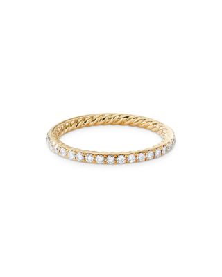 David Yurman 18K Yellow Gold Dy Eden Band Ring with Diamonds