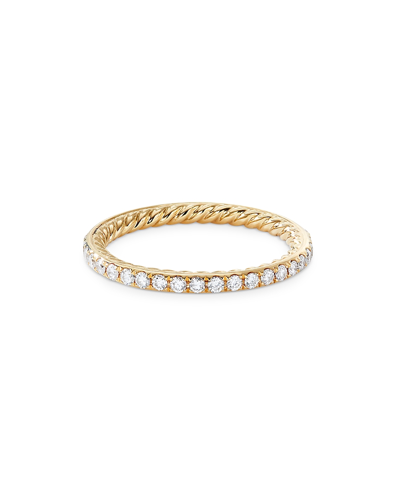 David Yurman 18K Yellow Gold Dy Eden Band Ring with Diamonds