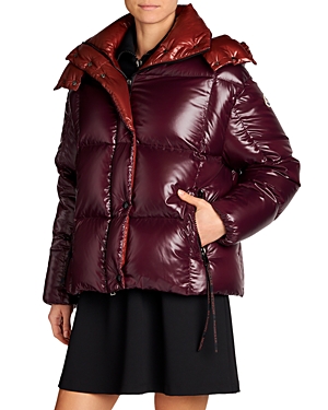 Moncler Parana Quilted Nylon Down Jacket In Burgundy
