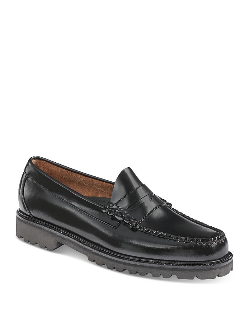 G.h.bass G. H. Bass Men's Larson Lug Slip On Weejun Penny Loafers In Black