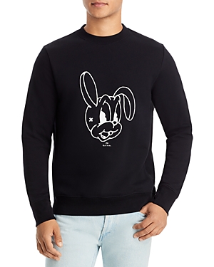 Ps Paul Smith Organic Cotton Bunny Print Regular Fit Crewneck Sweatshirt