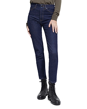 The Kooples High Rise Slim Fit Jeans In Brut In Blue