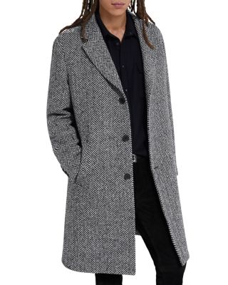 The Kooples - Straight Fit British Serie Wool Over Coat
