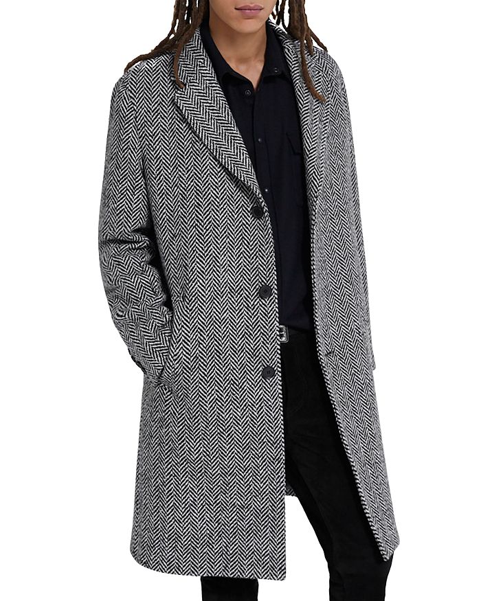 The Kooples - Straight Fit British Serie Wool Over Coat
