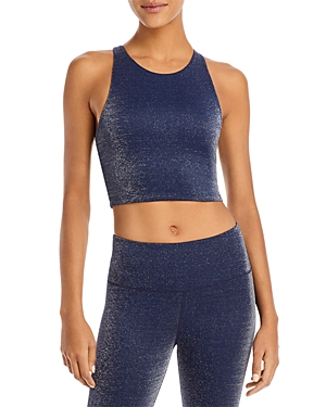 Aqua Athletic Longline Racer Front Sports Bra - 100% Exclusive In Myth