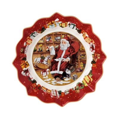 Toys Fantasy &amp;quot;Santa Reads Wish List&amp;quot; Footed Bowl