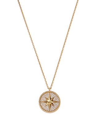 Bloomingdale's Fine Collection Diamond Starburst Disc Pendant Necklace in 14K Yellow Gold, 0.29 ct. t. w. - Exclusive
