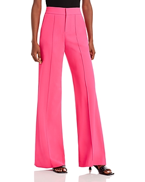 Shop Alice And Olivia Dylan High Waist Wide Leg Pants In Wild Pink