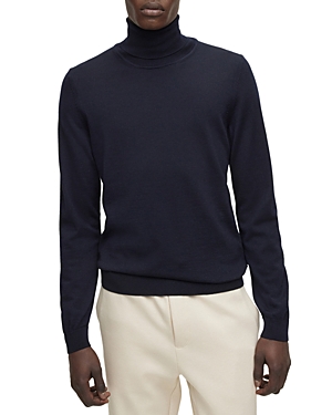 Shop Hugo Boss Musso-p Slim Fit Turtleneck Sweater In Dark Blue