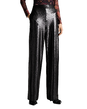 Ted Baker Milleit Sequined Wide Leg Pants In Black