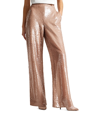 TED BAKER MILLEIT SEQUINED WIDE LEG PANTS