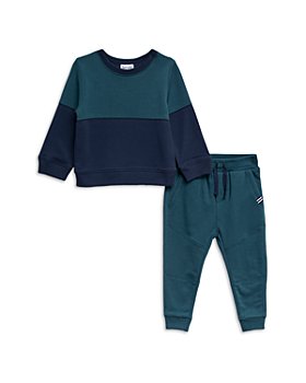Splendid - Boys' Stargazer Cotton Blend Color Blocked Crewneck Sweatshirt & Solid Sweatpants Set - Little Kid