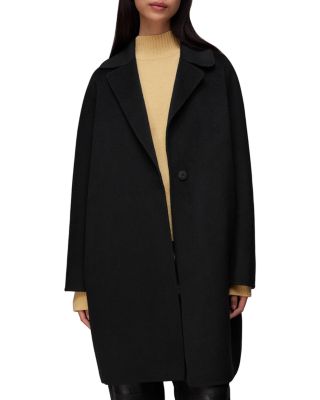 Whistles Julia Wool Blend Coat In Black ModeSens