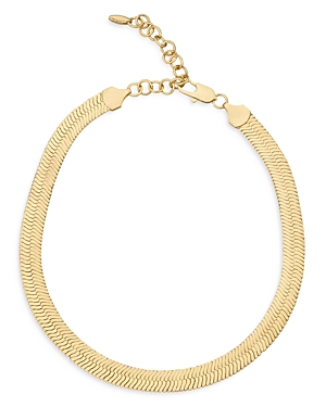 Ettika Snake Smooth Chain 18K Gold Plated Necklace, 15