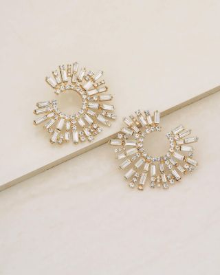 Open Circle Stardust Earrings in 18K Gold Plate