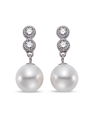Mastoloni 18K White Gold Cultured Freshwater Pearl & Diamond Drop Earrings