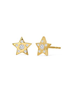 Rachel Reid - 14K Yellow Gold Diamond Starburst Stud Earrings