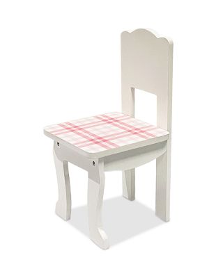Kids Aurora Princess 18" Doll Pink Plaid Table & Chair with Accessories, Delight Pink - Ages 3-7