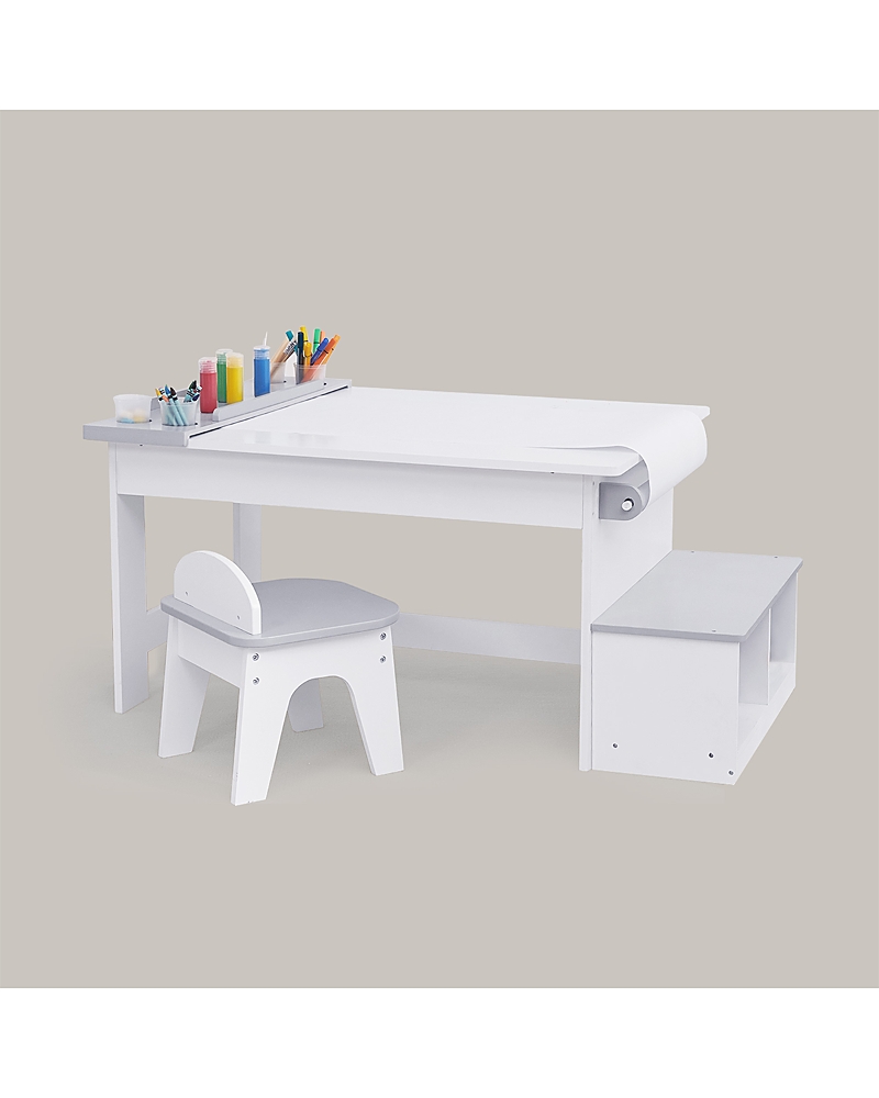 Teamson Fantasy Fields By Kids Little Artist Monet Play Art Table Kids Furniture White/gray - Ages 3