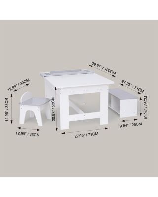 Kids Little Artist Monet Play Art Table Kids Furniture White/Gray - Ages 3-7
