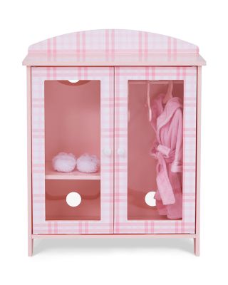 Kids Aurora Princess 18" Doll Pink Plaid Closet with Bathrobe & Slipper Pink - Ages 3-7