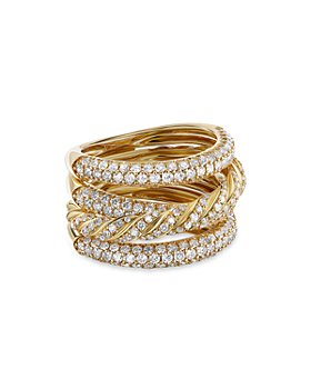 David Yurman - Pavéflex Four Row Ring in 18K Yellow Gold with Diamonds