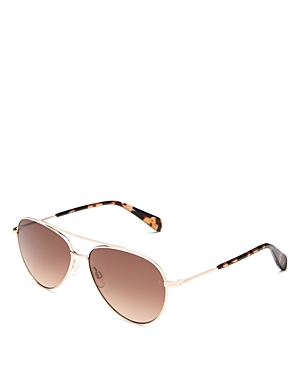 Rag & Bone Brow Bar Aviator Sunglasses, 58mm In Gold/brown Gradient