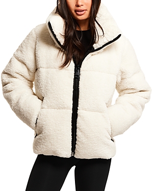 Sam Sophia Zip Sherpa Jacket In White