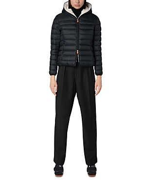Save The Duck Plumo Hooded Puffer Jacket In Black