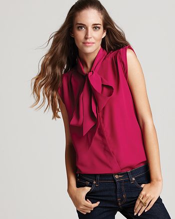 FRENCH CONNECTION Blouse - Tie Neckline | Bloomingdale's