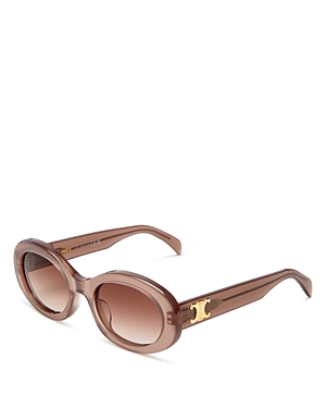 Shop Celine Triomphe Oval Sunglasses, 52mm In Brown/brown Gradient