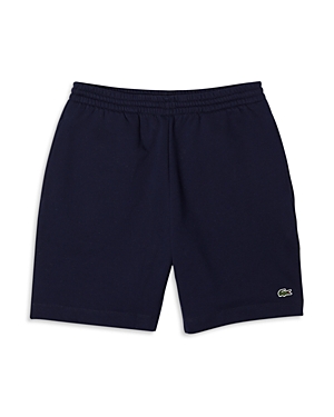 Shop Lacoste Regular Fit Fleece Shorts In Navy Blue