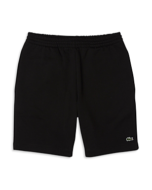 Shop Lacoste Regular Fit Fleece Shorts In Black